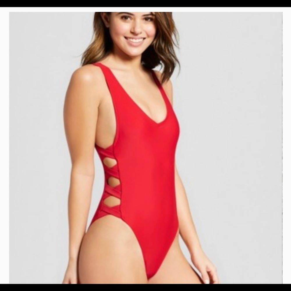 Red Xhilaration swimsuit xs